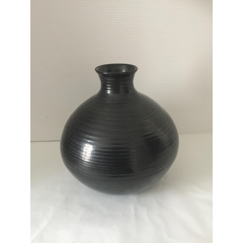 Vintage ceramic vase from Accolay, 1960s