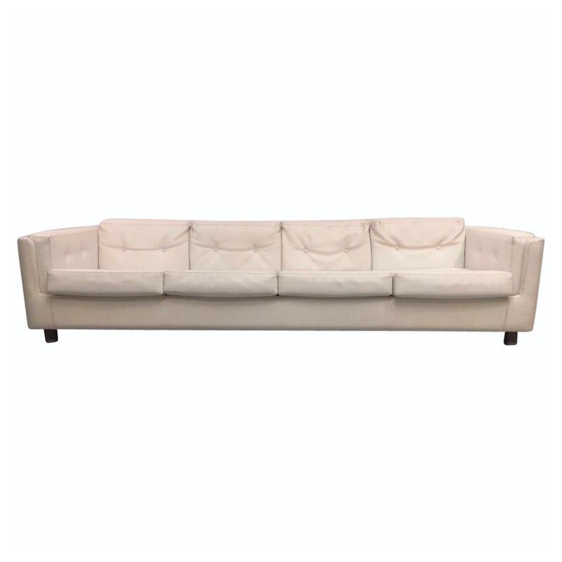 Vintage witte skai sofa van Mario Scheichenbauer voor Zanotta, Italië, 1965