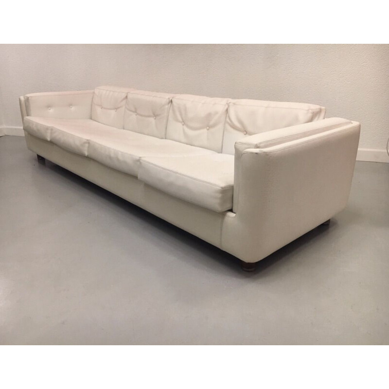 Vintage witte skai sofa van Mario Scheichenbauer voor Zanotta, Italië, 1965