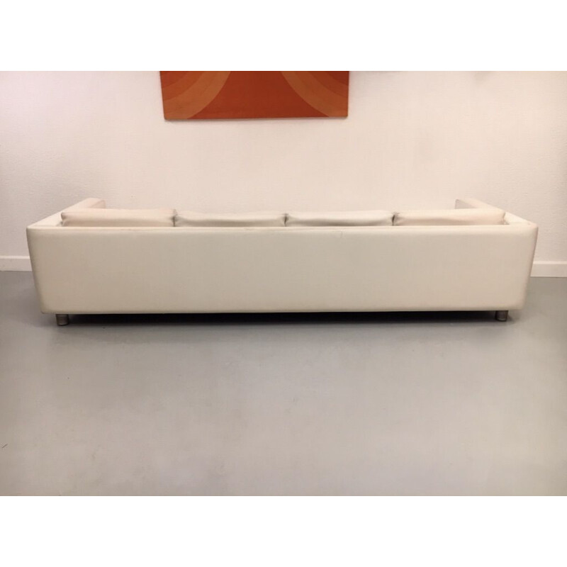 Vintage witte skai sofa van Mario Scheichenbauer voor Zanotta, Italië, 1965
