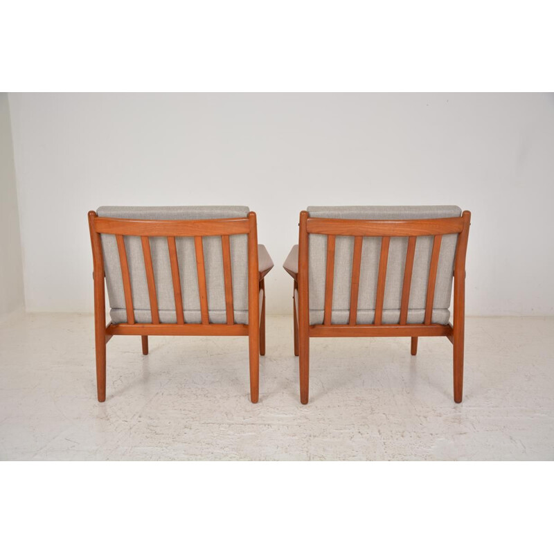 Set of 2 vintage teak armchairs by Grete Jalk, 1960s