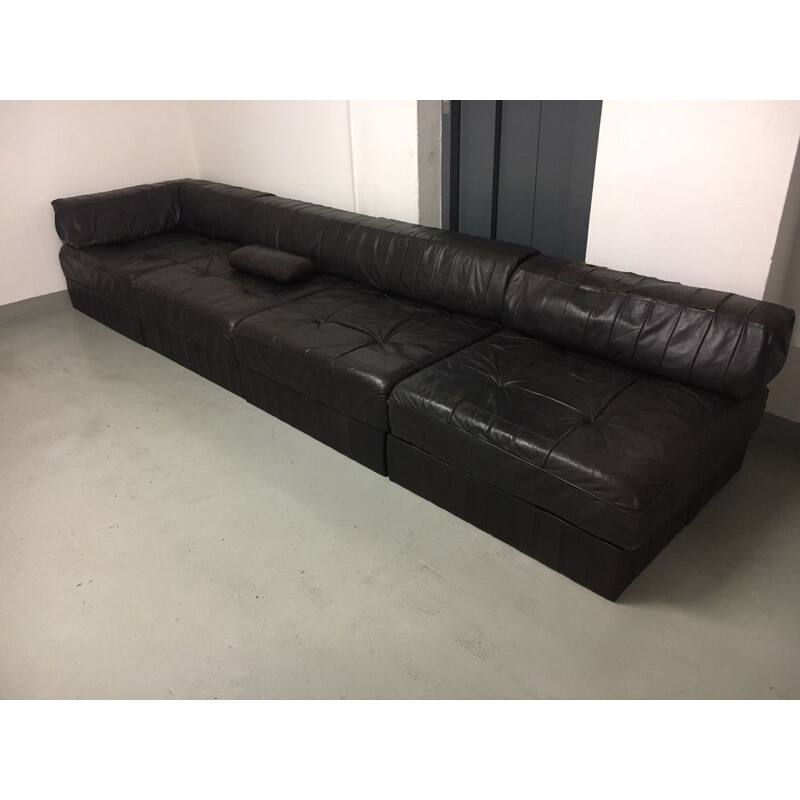 Vintage DS88 modular leather sofa by De Sede, Switzerland, 1970s