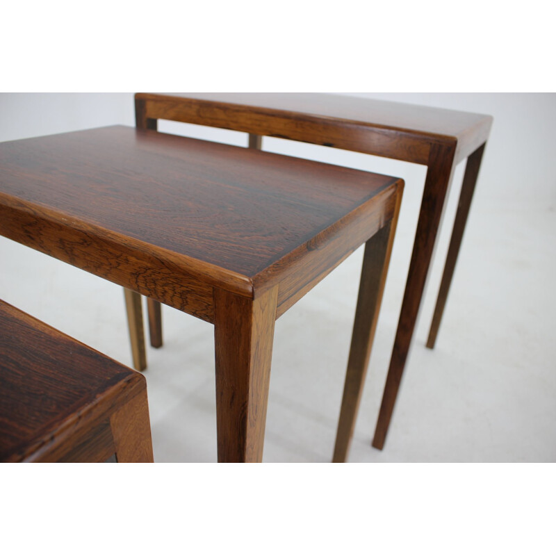 Vintage rosewood nesting tables, Denmark, 1960s