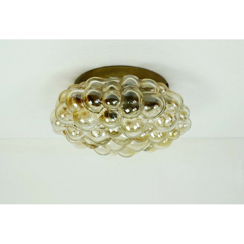 Vintage bubble amber glass Sconce wall lamp 1960