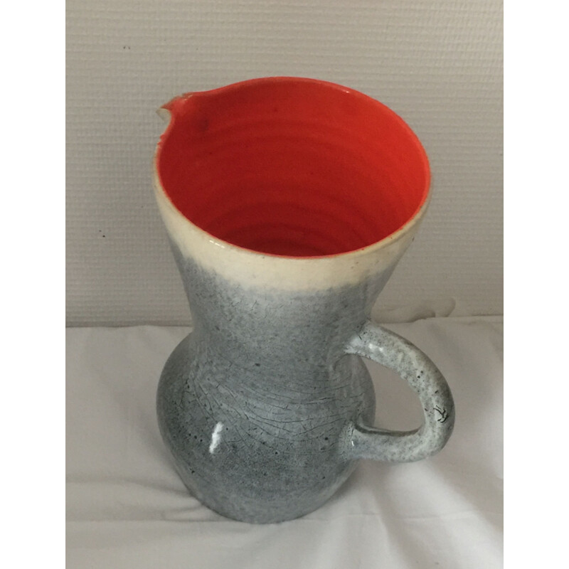 Vintage Accolay ceramic pitcher, 1960