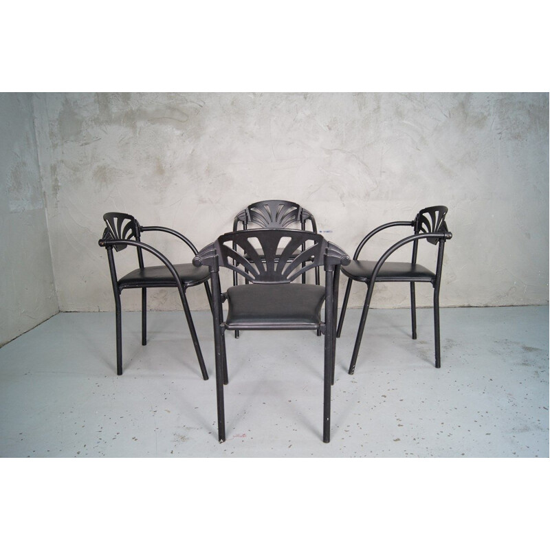 Ensemble de 4 chaises vintage par Lisa Bross pour Studio Simonetti 1980