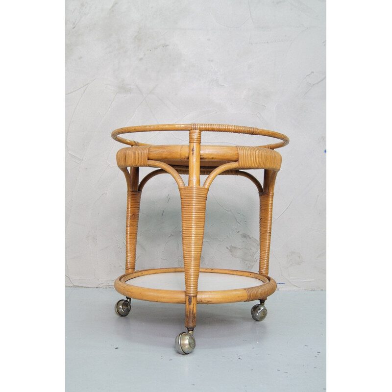 Vintage Italian bamboo trolley, 1960 