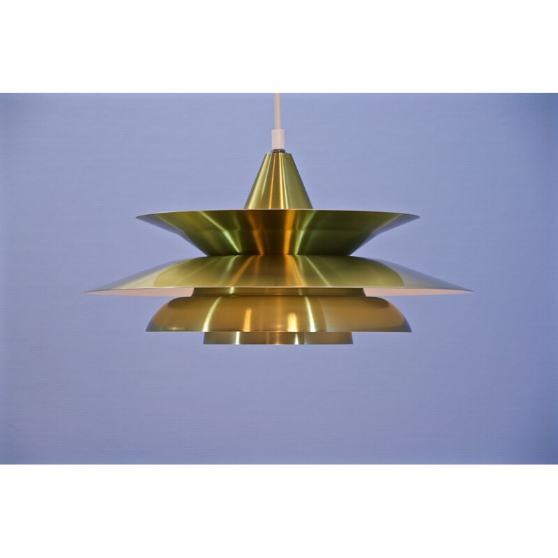 Vintage danish hanging lamp in brass, 1970