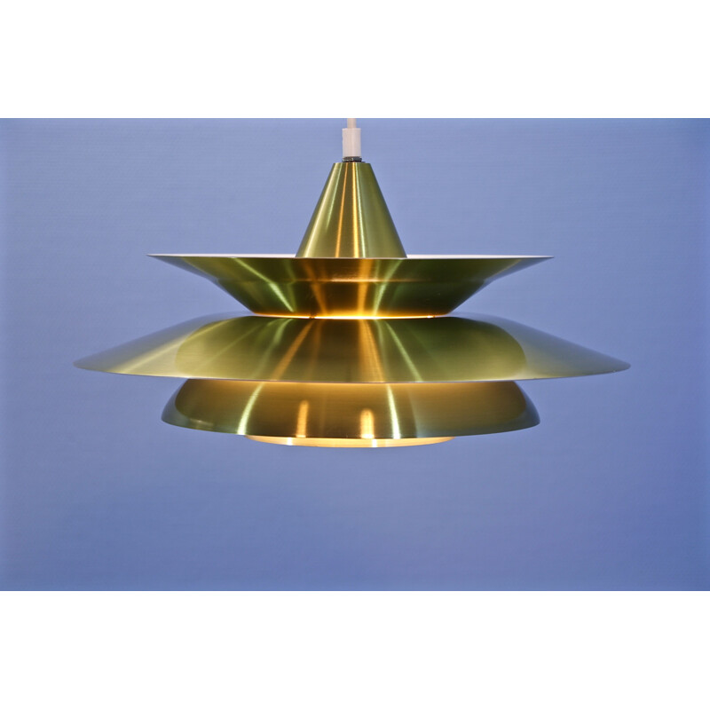 Vintage danish hanging lamp in brass, 1970