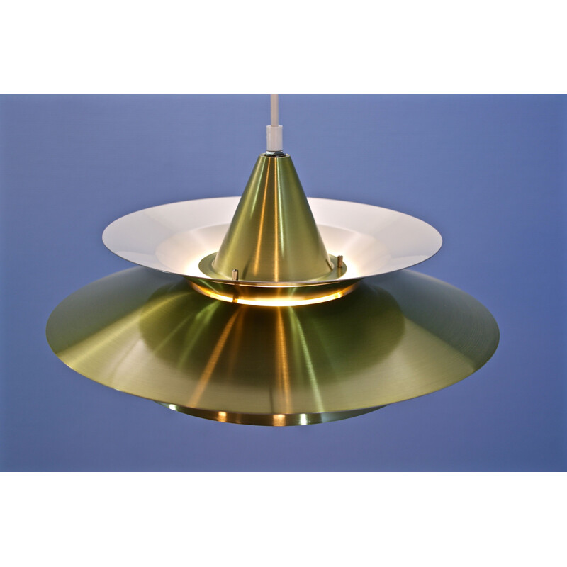 Vintage danish hanging lamp in brass, 1970