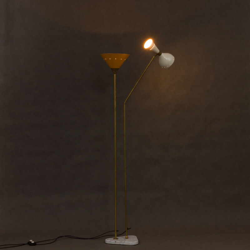 Lampe de sol vintage en laiton Italie 1960