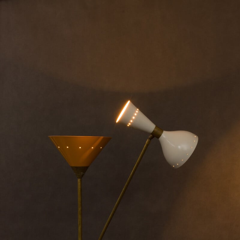 Lampe de sol vintage en laiton Italie 1960