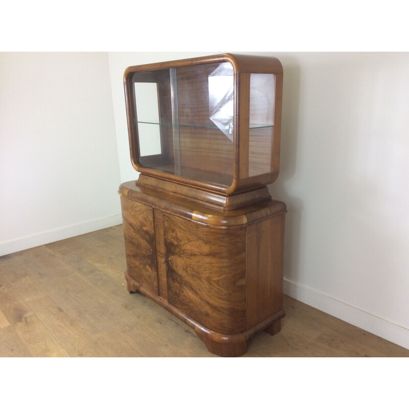 Vintage Art Deco display cabinet by Jindrich Halabala, 1930