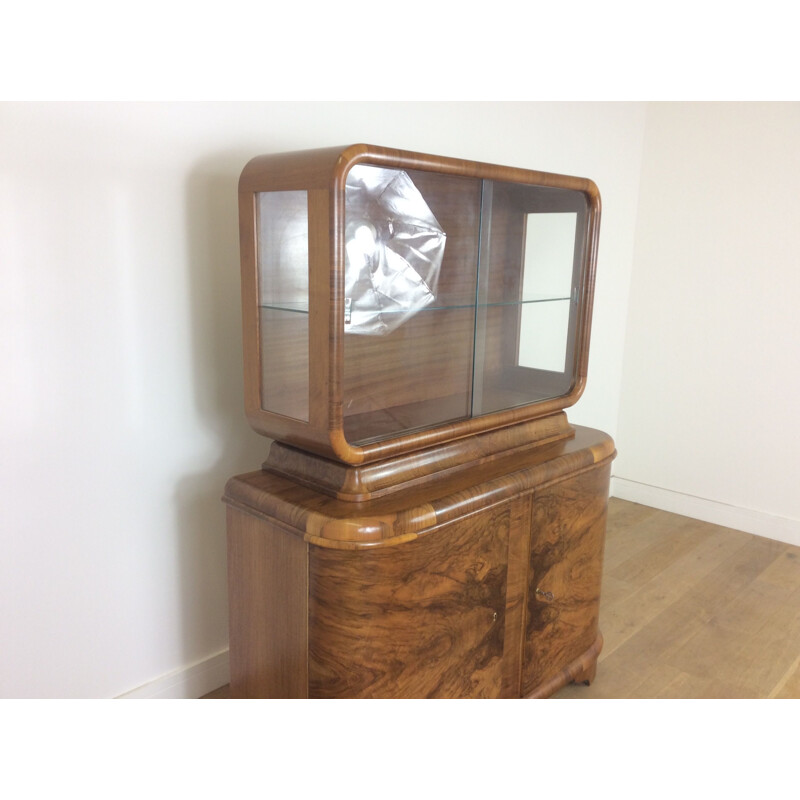 Vintage Art Deco display cabinet by Jindrich Halabala, 1930