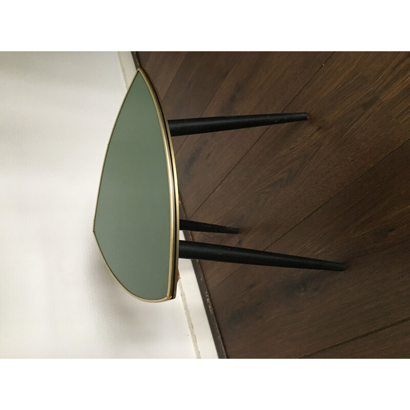 Vintage wooden side table with formica top, 1950