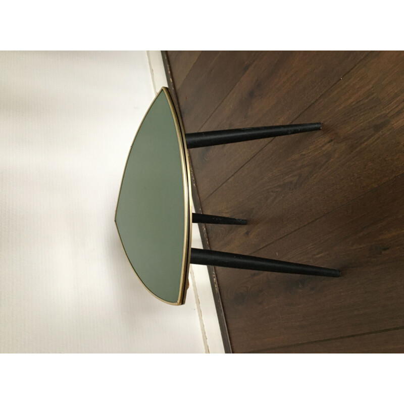 Vintage wooden side table with formica top, 1950