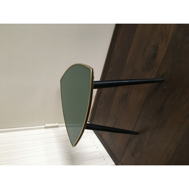 Vintage wooden side table with formica top, 1950