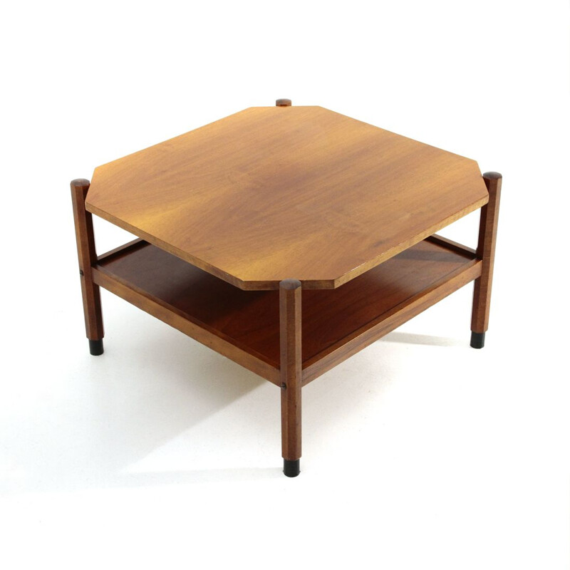 Vintage square teak coffee table, 1960s