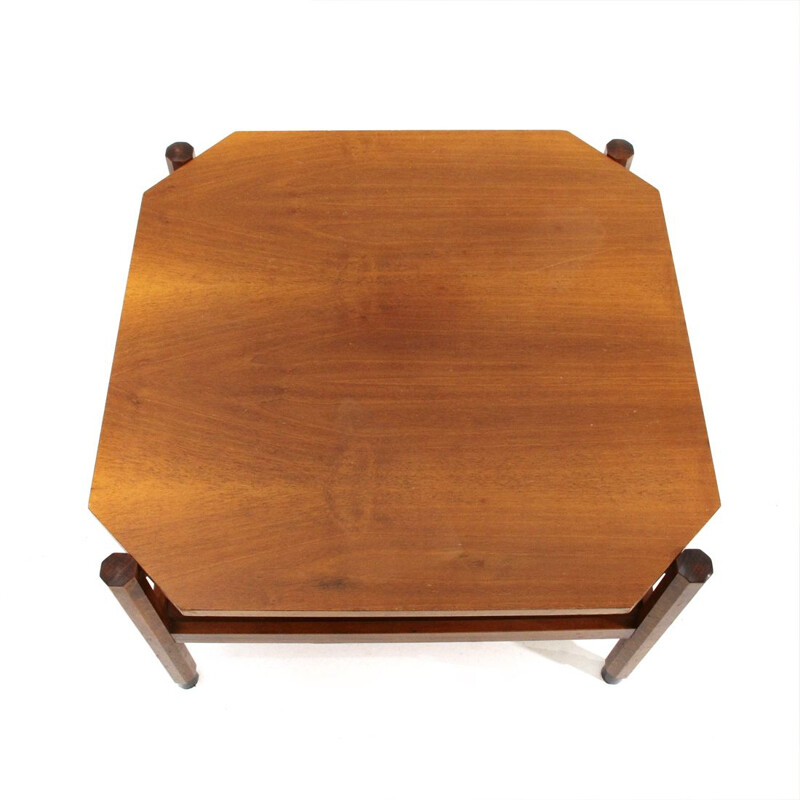 Vintage square teak coffee table, 1960s