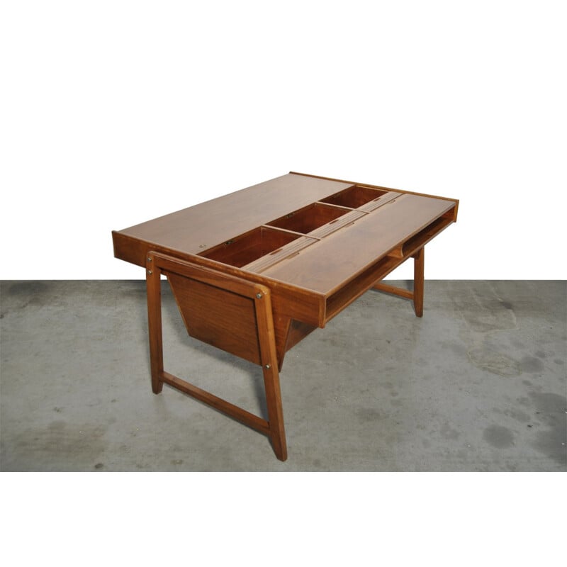 Vintage wooden desk by Clausen & Maerus for Eden, 1960s