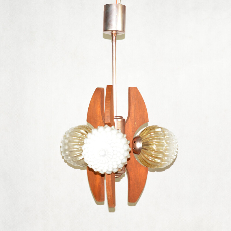 Vintage chandelier model HE-2380 by Elektrofem Isz, Hungary, 1960s