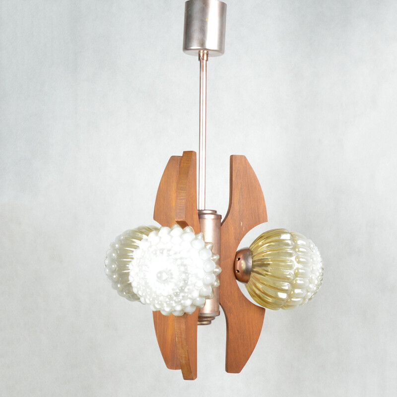 Vintage chandelier model HE-2380 by Elektrofem Isz, Hungary, 1960s