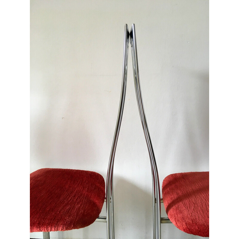 Set of 5 vintage chromed chairs by Giorgio Cattelan 