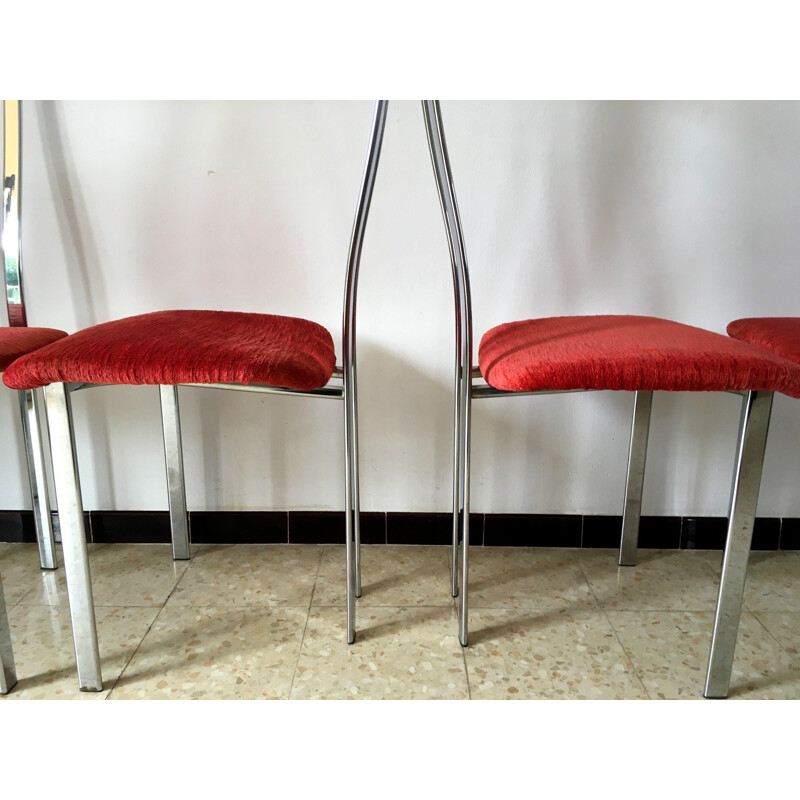 Set of 5 vintage chromed chairs by Giorgio Cattelan 