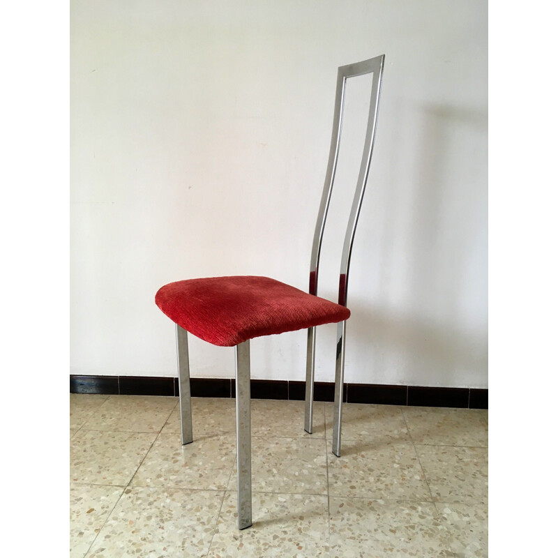 Suite de 5 chaises vintage chromées par Giorgio Cattelan 