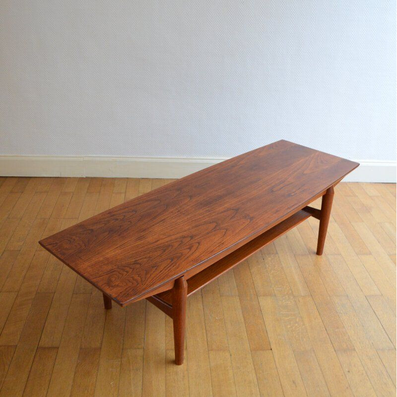 Vintage Scandinavian table  in teak and rosewood 1960s