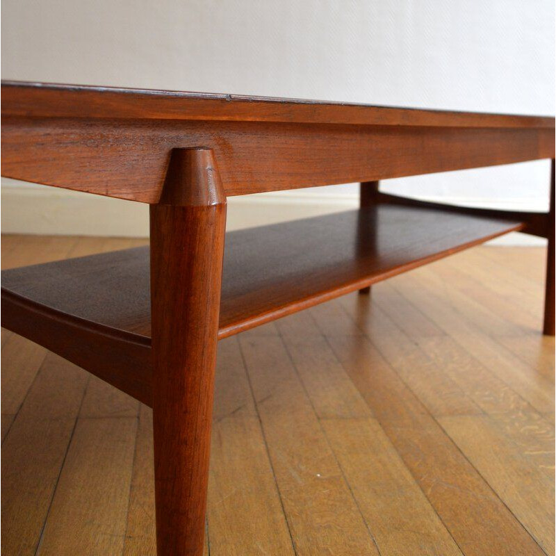 Vintage Scandinavian table  in teak and rosewood 1960s