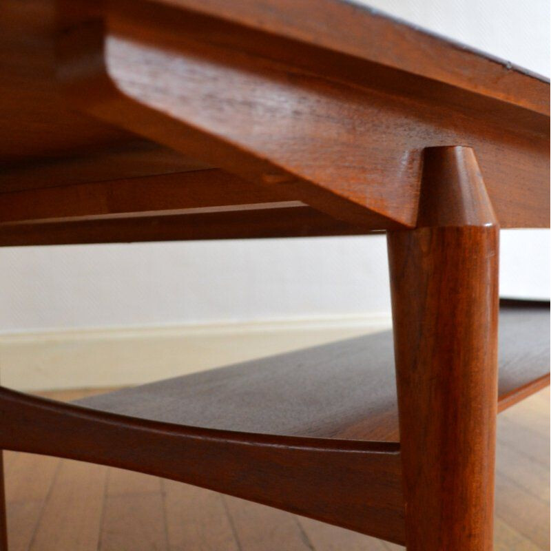 Vintage Scandinavian table  in teak and rosewood 1960s