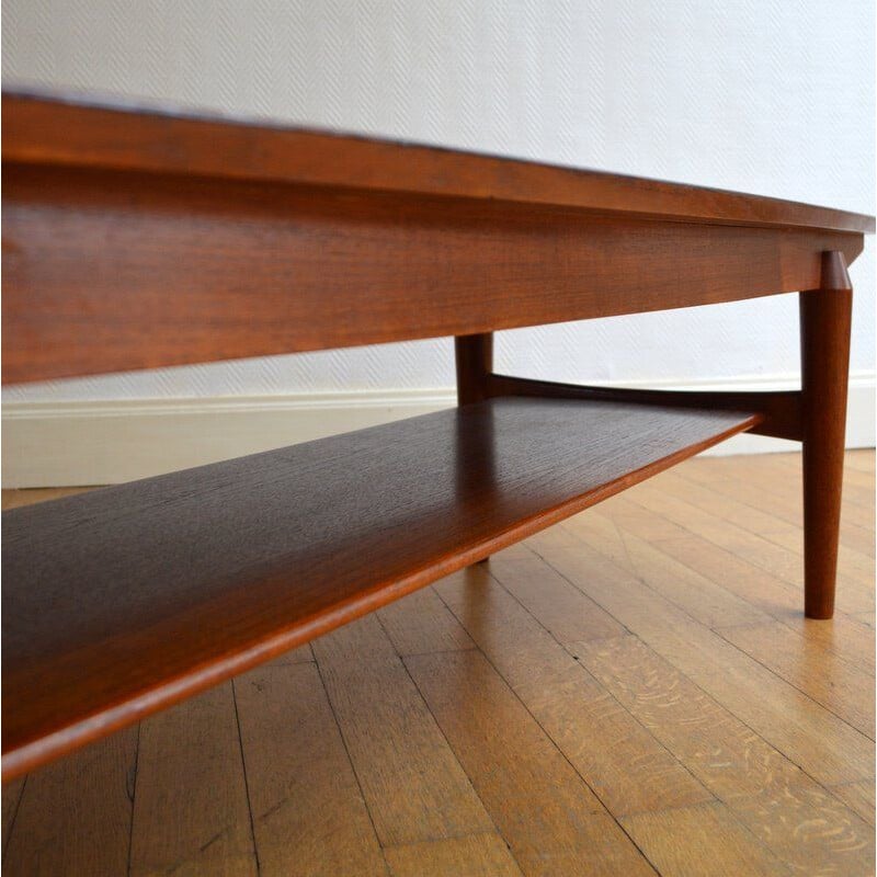 Vintage Scandinavian table  in teak and rosewood 1960s