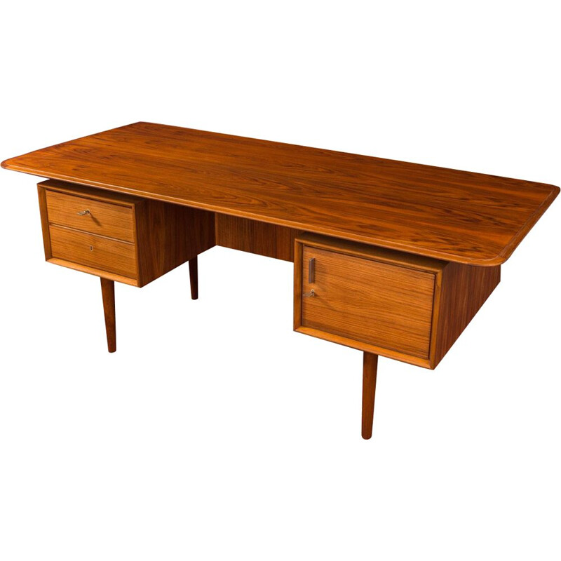 Vintage walnut desk, Germany, 1950s