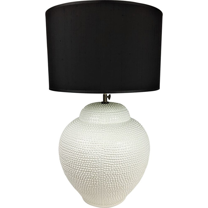 Vintage beaded ceramic lamp by Chaumette Paris, 1980s