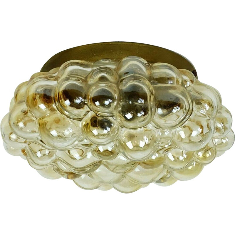 Vintage bubble amber glass Sconce wall lamp 1960