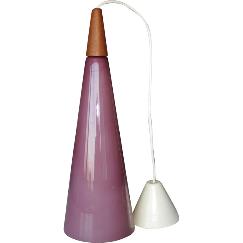 Vintage purple pendant light by Homelgard, Denmark, 1960s