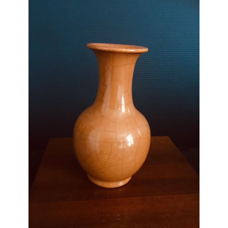 Vase vintage en céramique émaillée par Pol Chambost