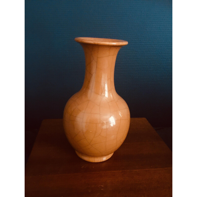 Vintage-Vase aus glasierter Keramik von Pol Chambost