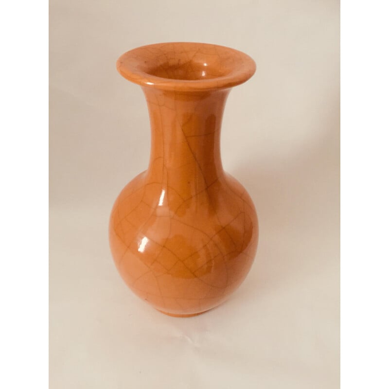 Vintage-Vase aus glasierter Keramik von Pol Chambost