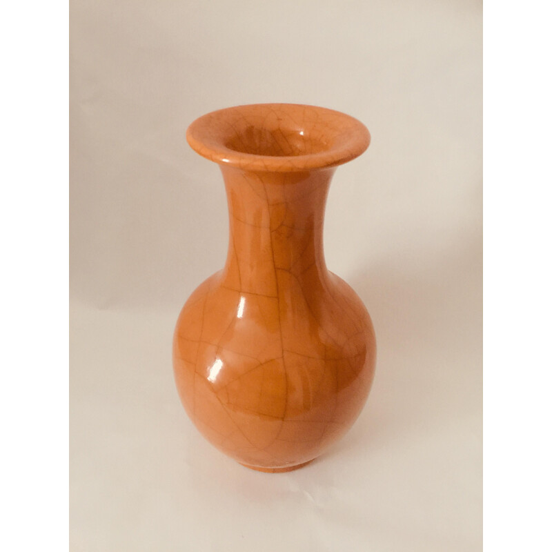 Vaso in ceramica smaltata vintage di Pol Chambost