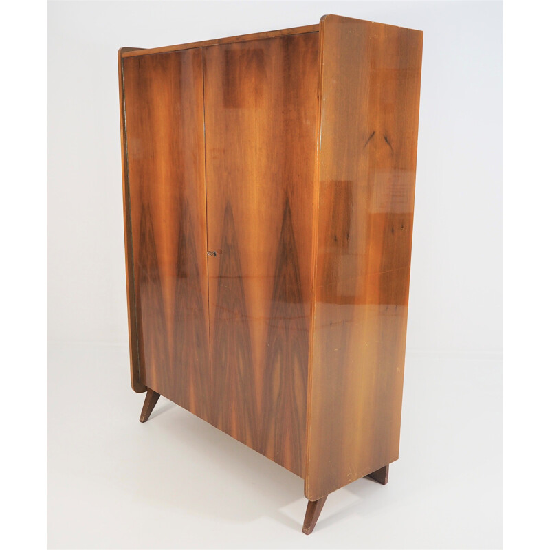 Vintage walnut wardrobe from Tatra, 1960s