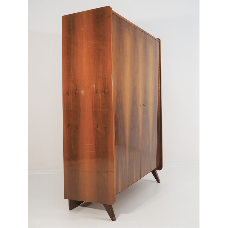 Vintage walnut wardrobe from Tatra, 1960s