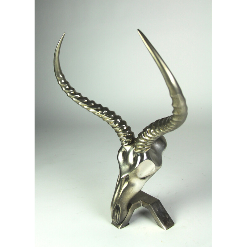 Vintage bronze bucrane sculpture by Dickran, 1970s