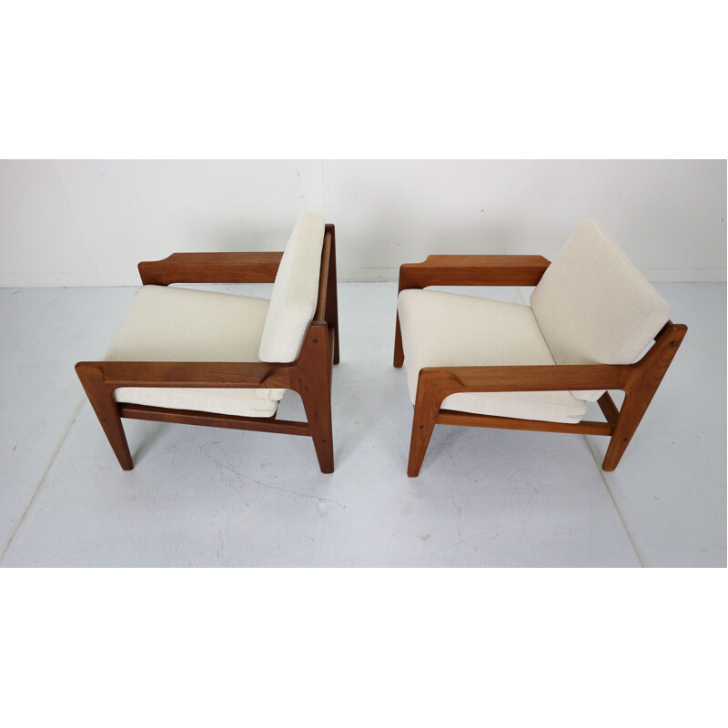 Set of 2 vintage teak armchairs by Arne Wahl Iversen for Komfort, Denmark, 1960s