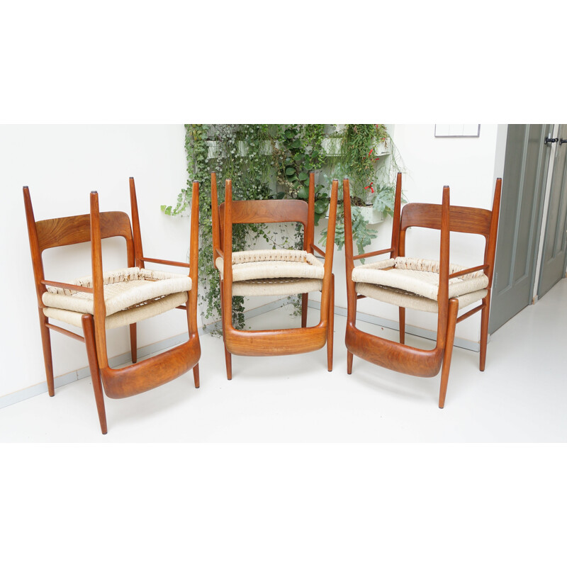 Set of 6 Scandinavian Mollers Mobelfabrik dining chairs, N O MOLLER - 1950s