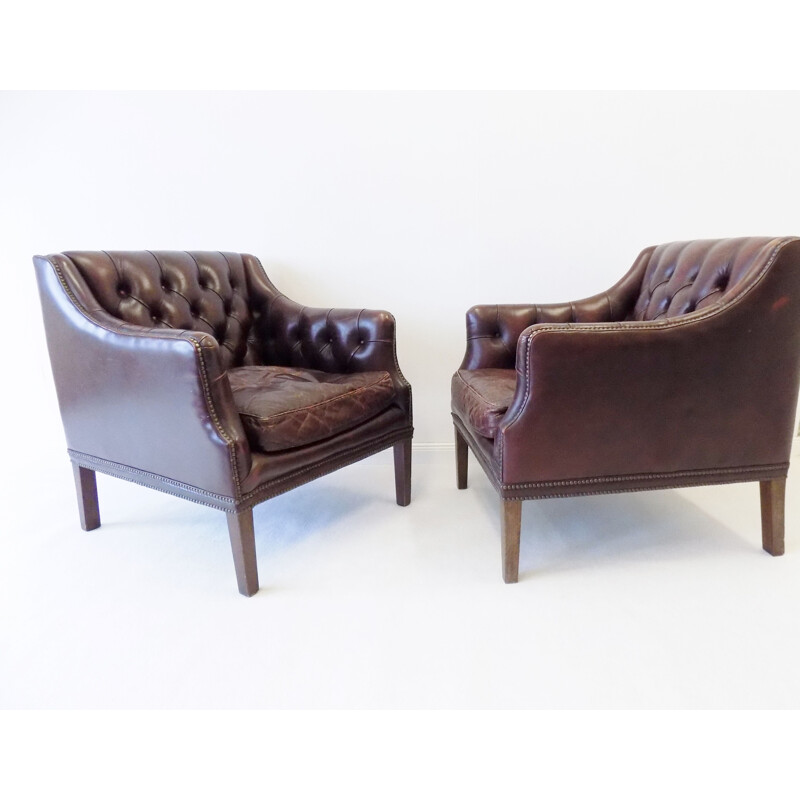 Set of 2 vintage Chesterfield club armchairs from Millbrook, 1960s