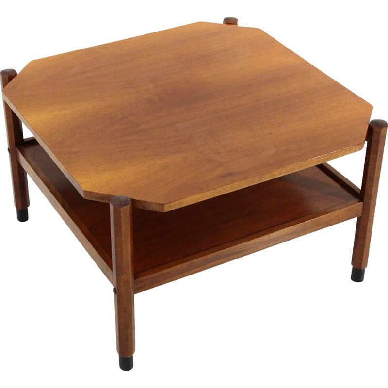 Vintage square teak coffee table, 1960s