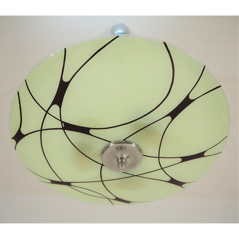 Vintage glass pendant lamp from Napako, 1970s