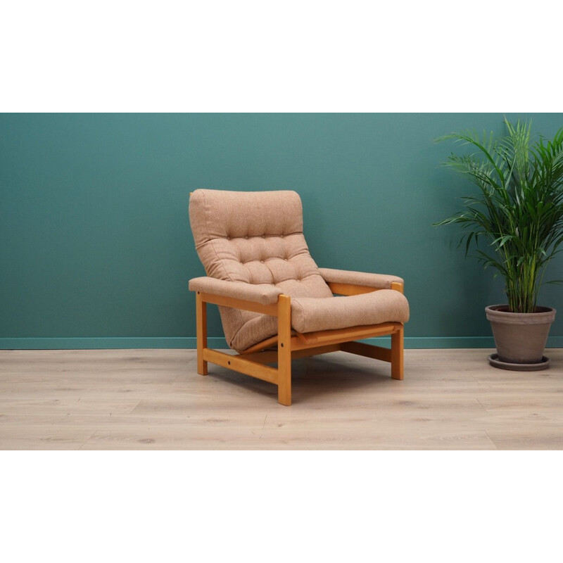 Vintage beech armchair, scandinavian design, 1960-70s